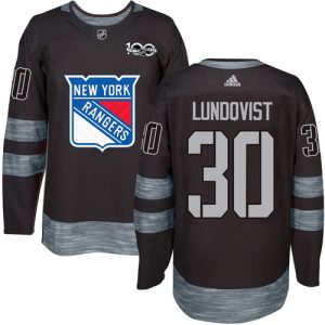 New York Rangers Pelipaita #30 Henrik Lundqvist Authentic Musta 1917-2017 100th Anniversary